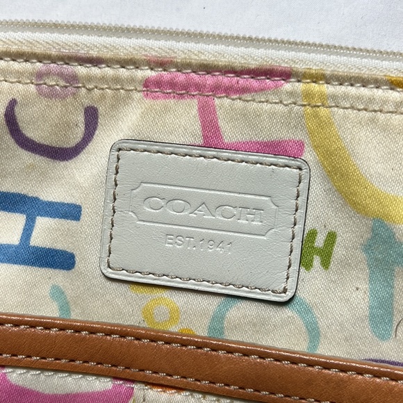 Coach multi color crossbody bag with long adjustable strap good used - Picture 3 of 10